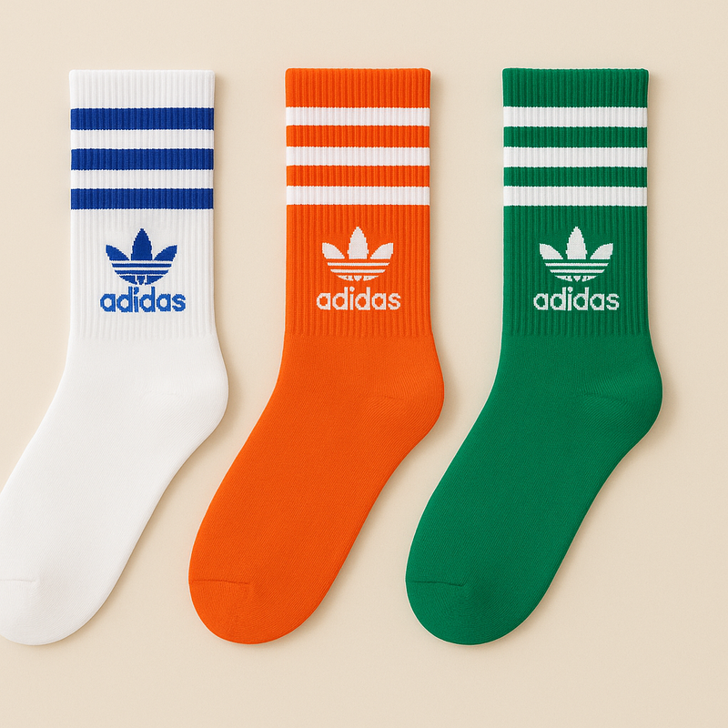 Kit 3 Meias esportivas Adidas cano médio