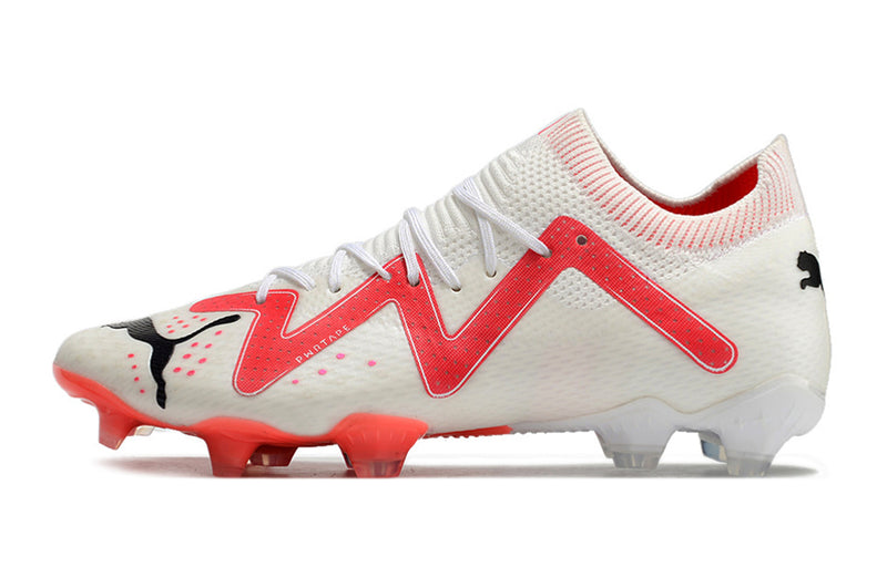 Chuteira de Campo Puma Future Ultimate Branca e Vermelha Breakthrough Pack
