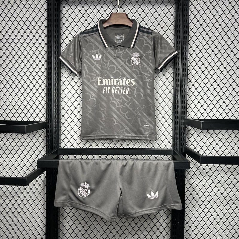 Conjunto Infantil Camisa + Calção  do Real Madrid III Away 2024/25