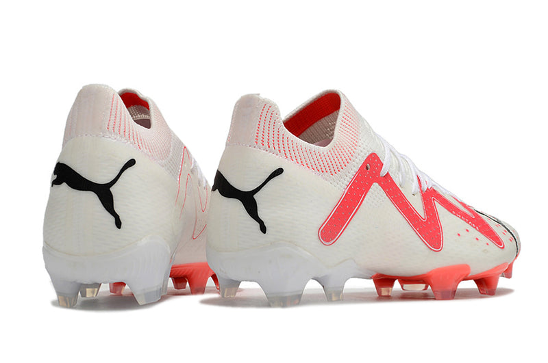 Chuteira de Campo Puma Future Ultimate Branca e Vermelha Breakthrough Pack