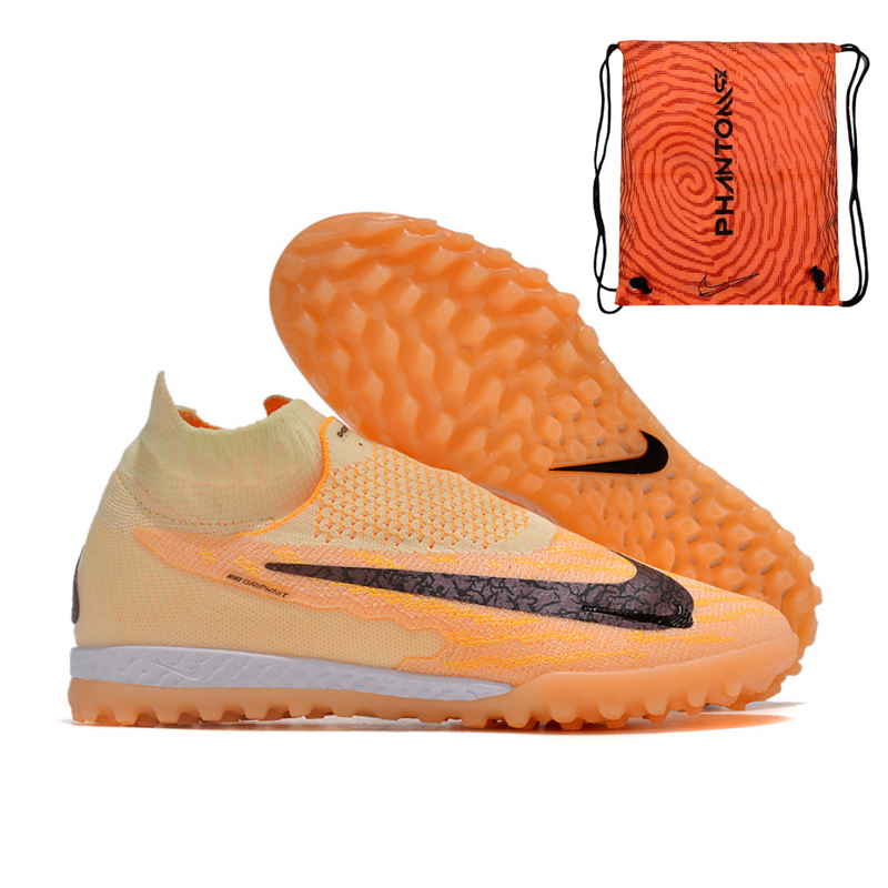 Chuteira Nike Phantom GX Pro Society Laranja cano alto