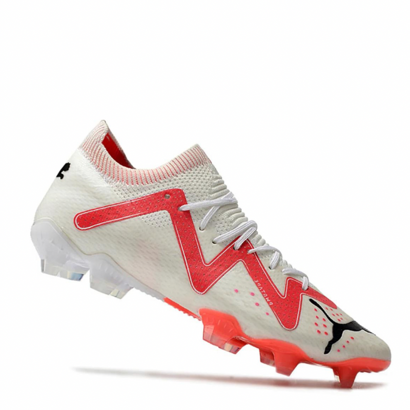 Chuteira de Campo Puma Future Ultimate Branca e Vermelha Breakthrough Pack