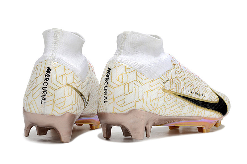 Chuteira Nike Air Zoom Mercurial Superfly 9 Elite Golden Pack Campo - Branco