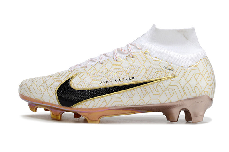 Chuteira Nike Air Zoom Mercurial Superfly 9 Elite Golden Pack Campo - Branco