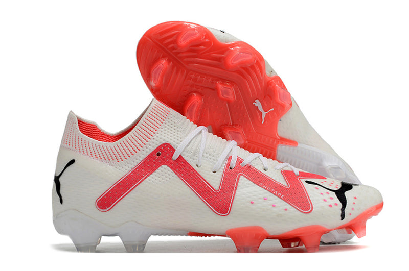 Chuteira de Campo Puma Future Ultimate Branca e Vermelha Breakthrough Pack