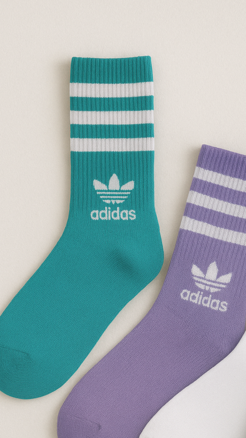 Kit 3 Meias esportivas Adidas cano médio