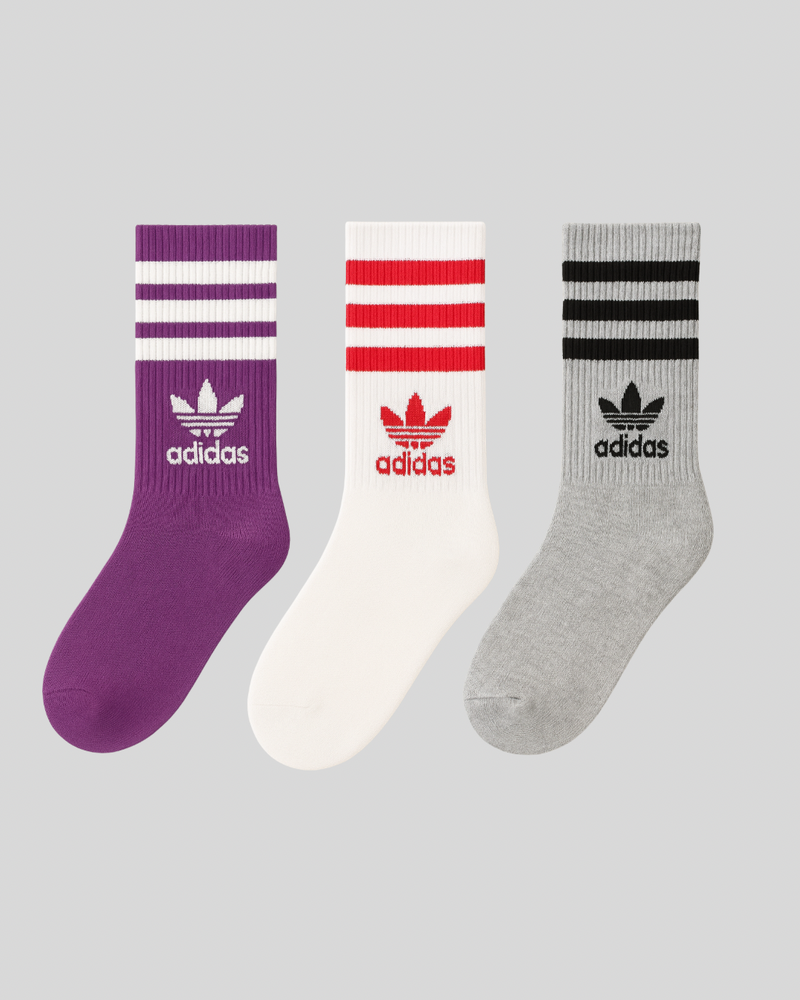 Kit 3 Meias esportivas Adidas cano médio