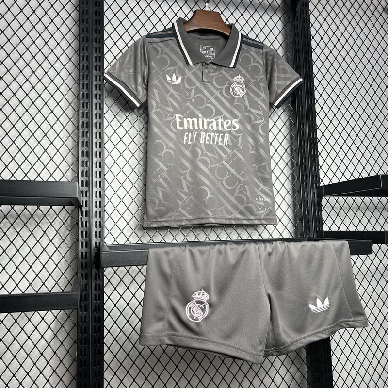 Conjunto Infantil Camisa + Calção  do Real Madrid III Away 2024/25